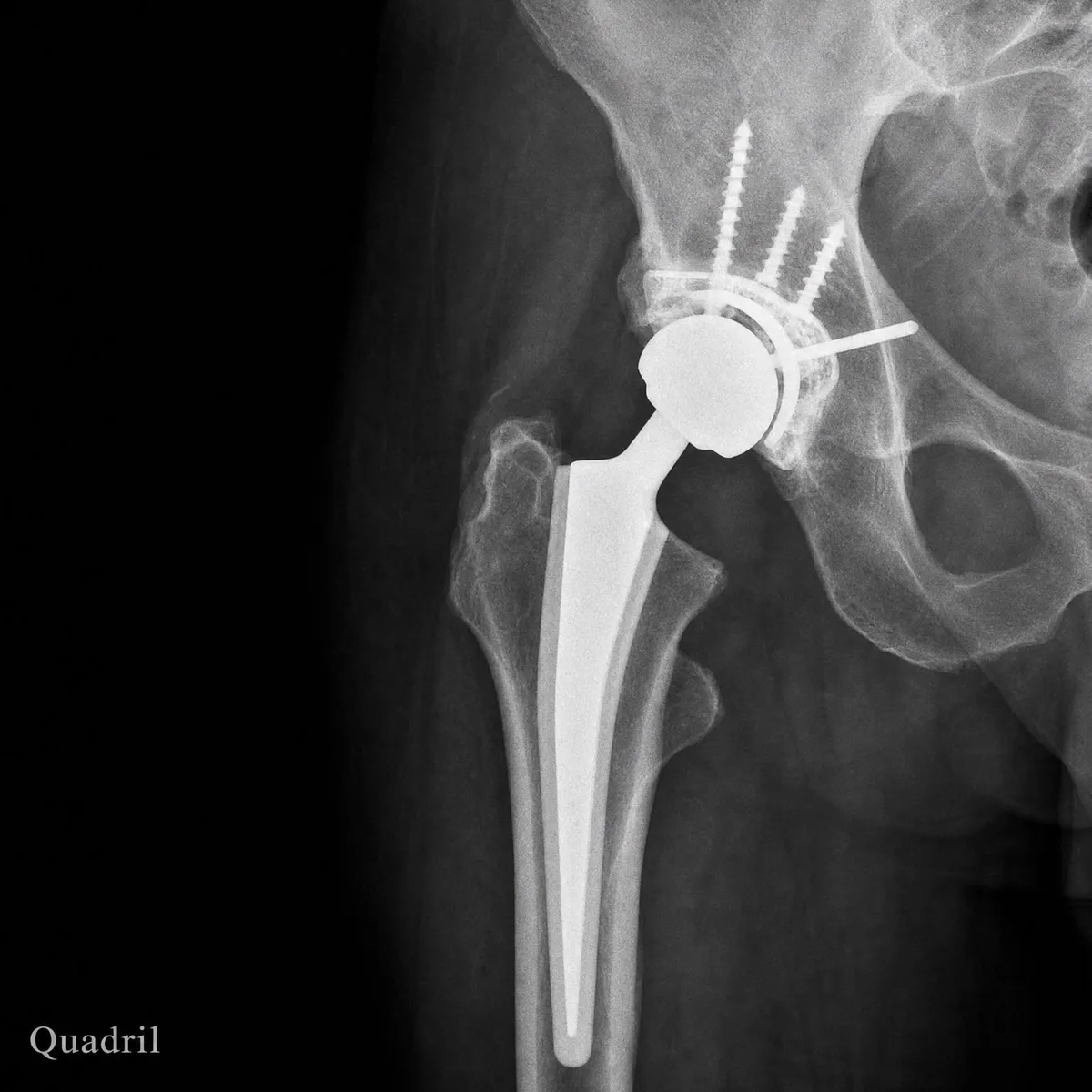 Radiografia de quadril com prótese